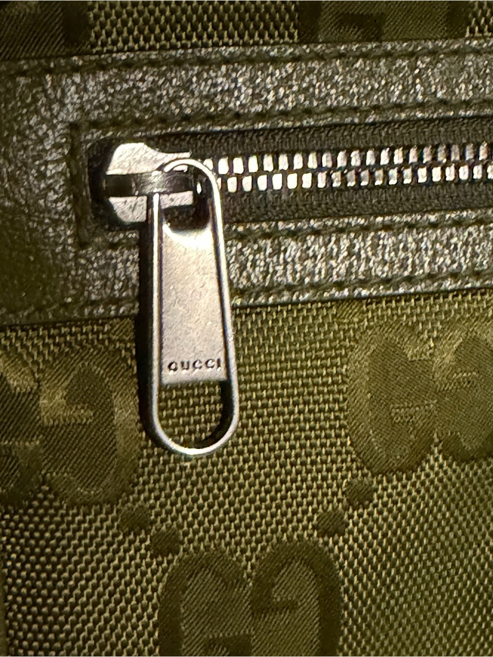 Gucci Olive Green Monogram Belt Bag - Picture 4 of 9